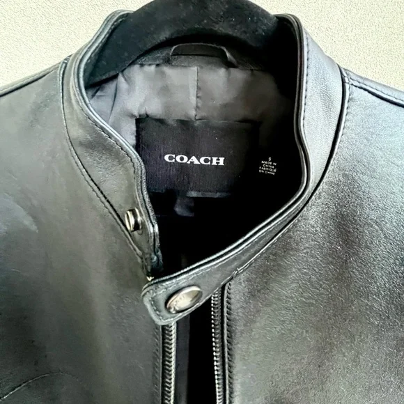 Coach Black Leather Jacket - Picture 3 of 7